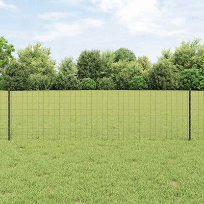 Recinzione con Posto Grigio 0,6 x 10 m Acciaio e PVC