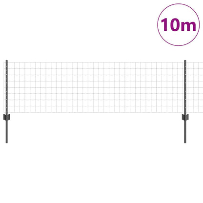 Recinzione con Posto Grigio 0,6 x 10 m Acciaio e PVC