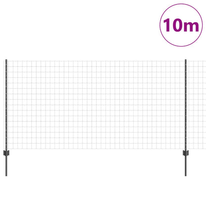 Recinzione con Posto Grigio 1,2 x 10 m Acciaio