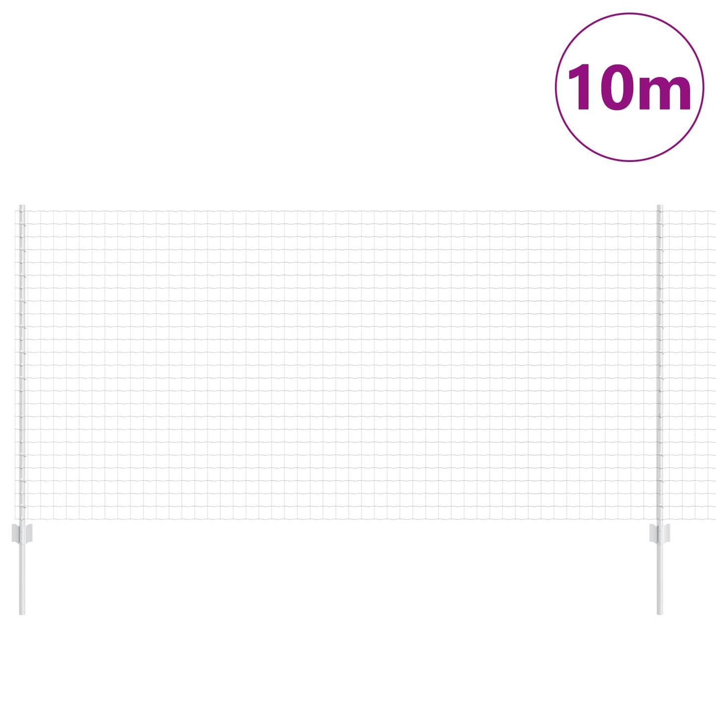 Recinzione con Posto Argento 1,2 x 10 m Acciaio