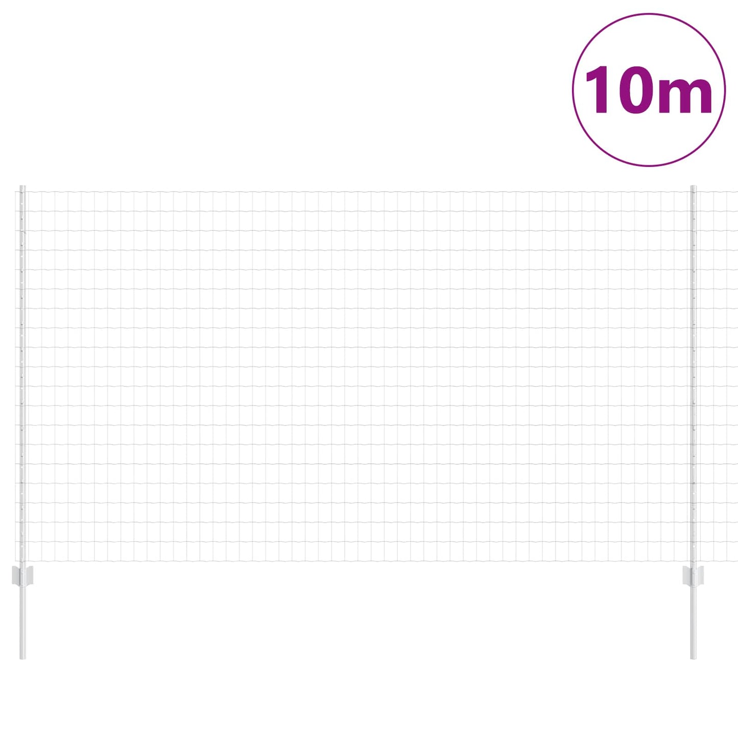 Recinzione con Posto Argento 1,4 x 10 m Acciaio