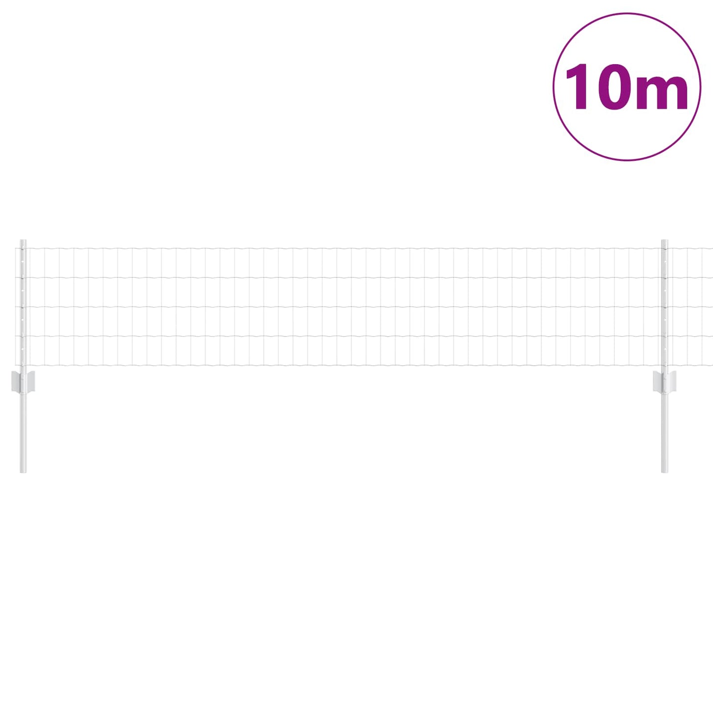 Recinzione con Posto Argento 0,4 x 10 m Acciaio