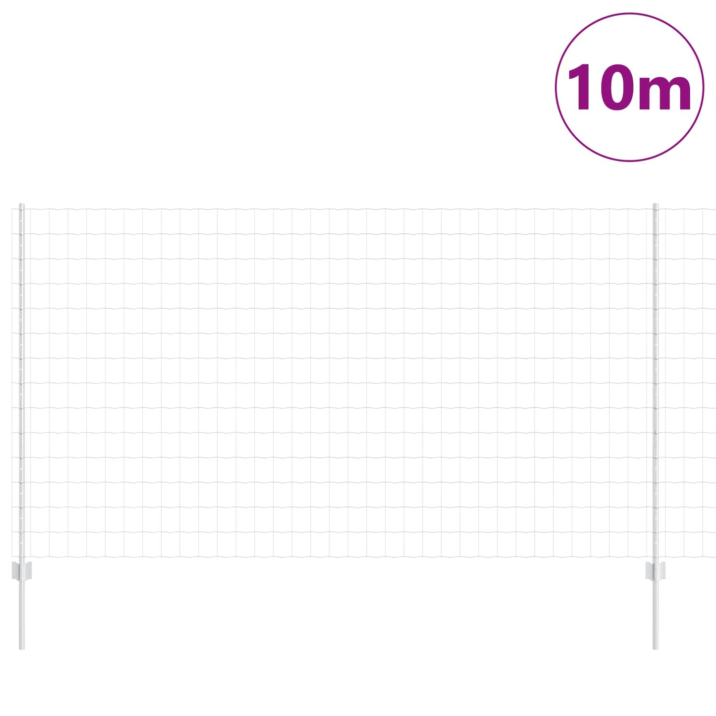 Recinzione con Posto Argento 1,4 x 10 m Acciaio