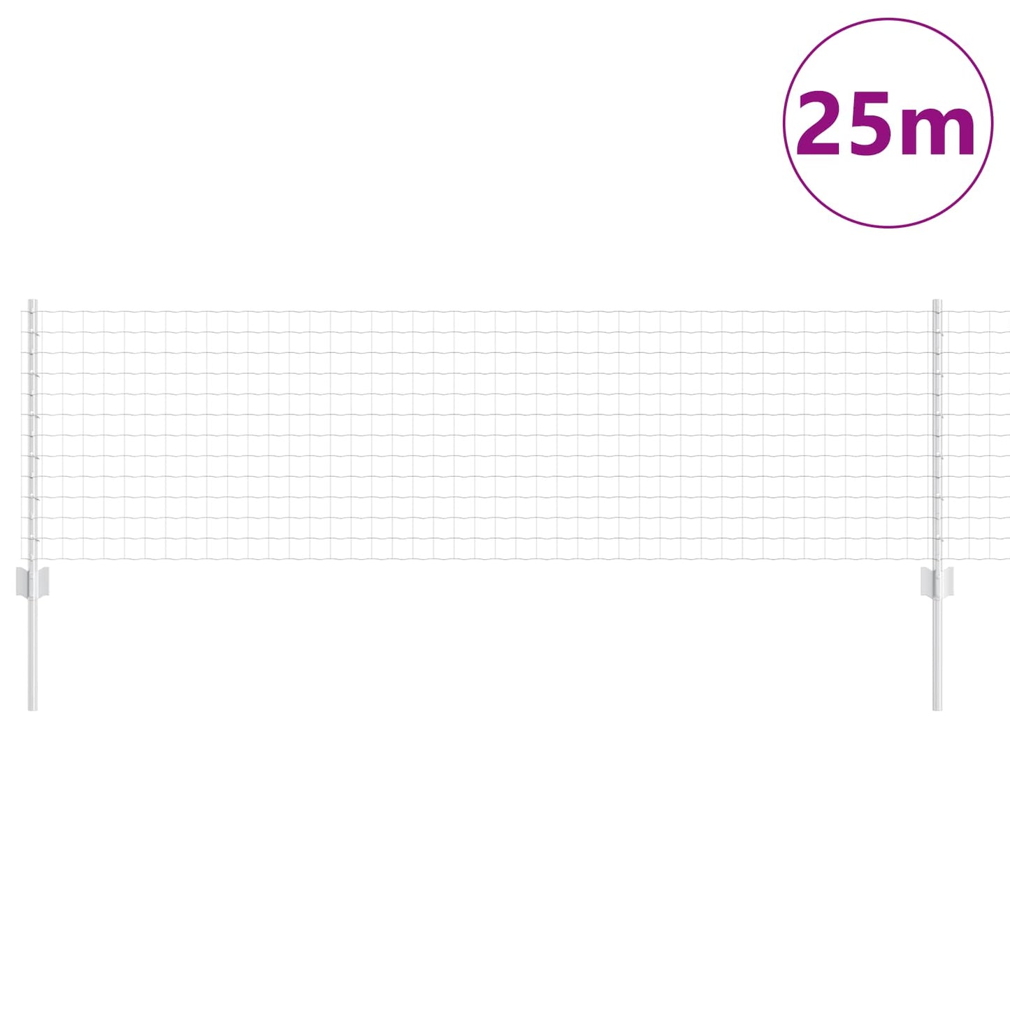Recinzione con Posto Argento 0,6 x 25 m Acciaio