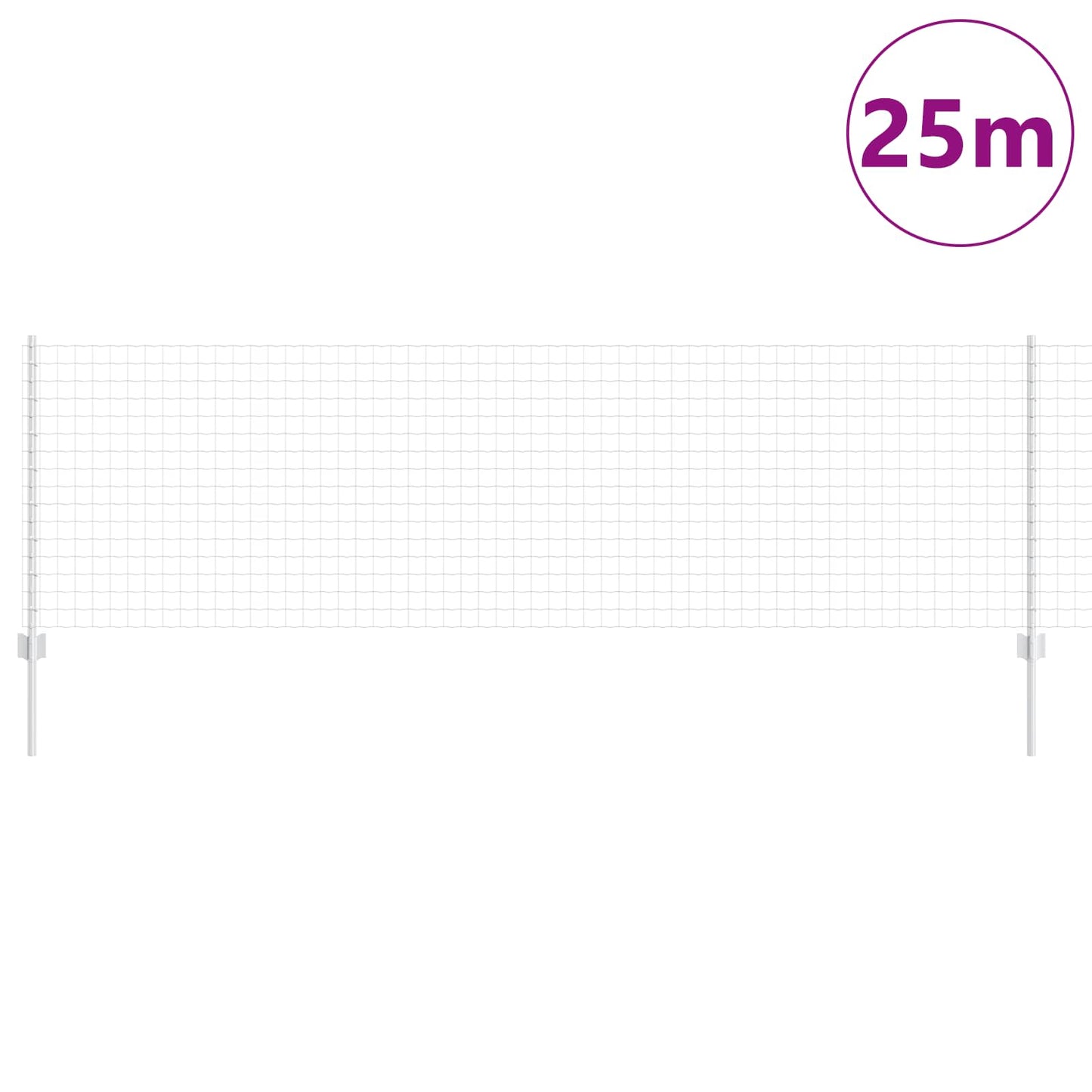 Recinzione con Posto Argento 0,8 x 25 m Acciaio