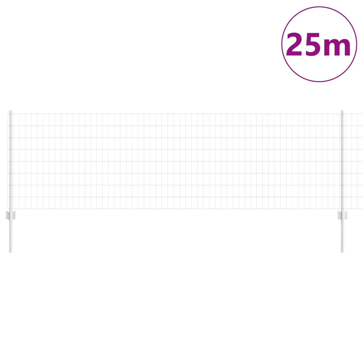 Recinzione con Posto Argento 0,8 x 25 m Acciaio