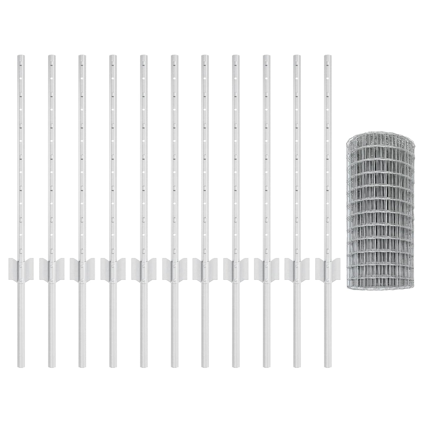 Recinzione con Posto Argento 0,6 x 25 m Acciaio