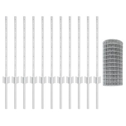 Recinzione con Posto Argento 0,6 x 25 m Acciaio