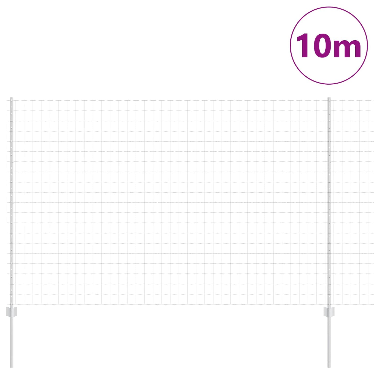 Recinzione con Posto Argento 1,6 x 10 m Acciaio