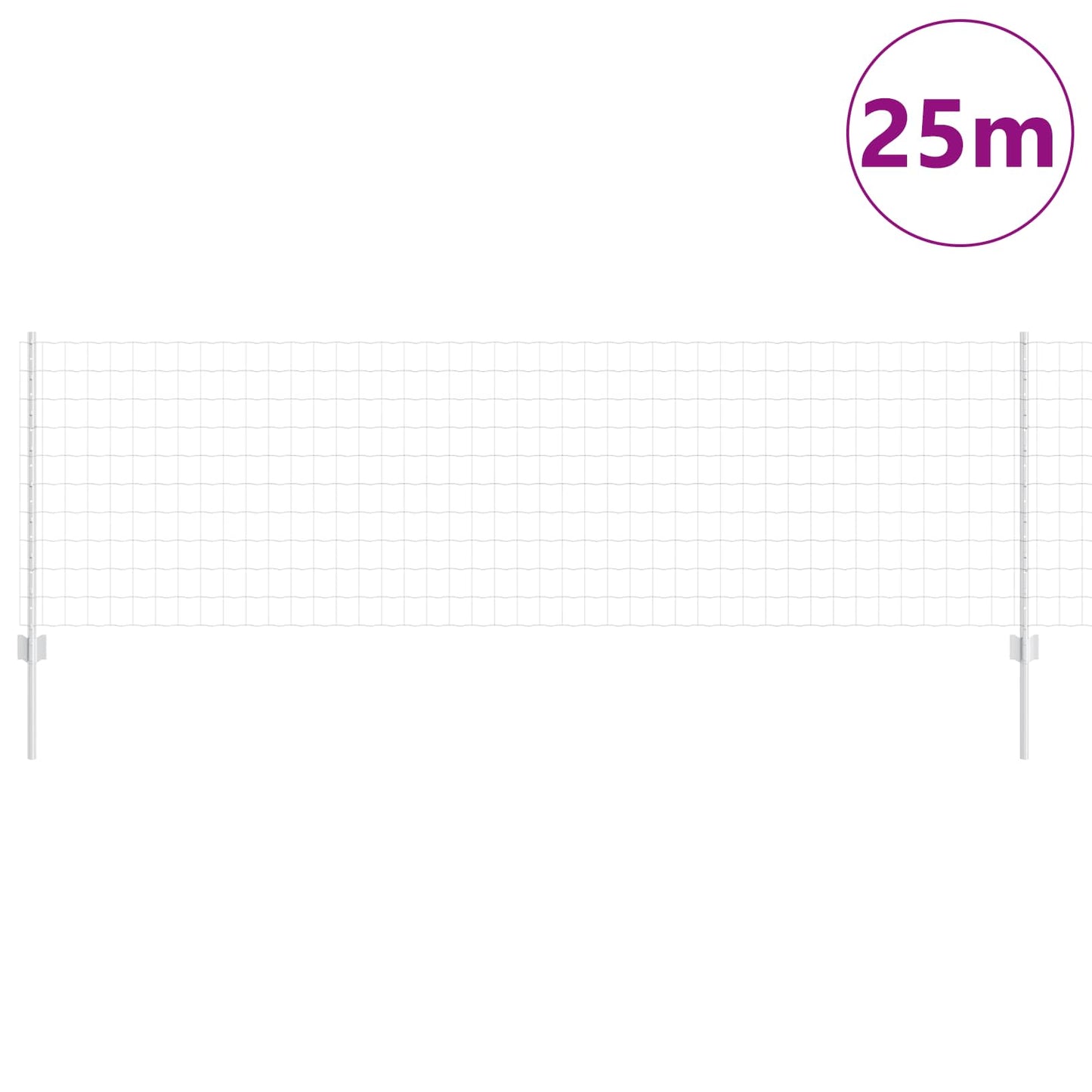 Recinzione con Posto Argento 0,8 x 25 m Acciaio
