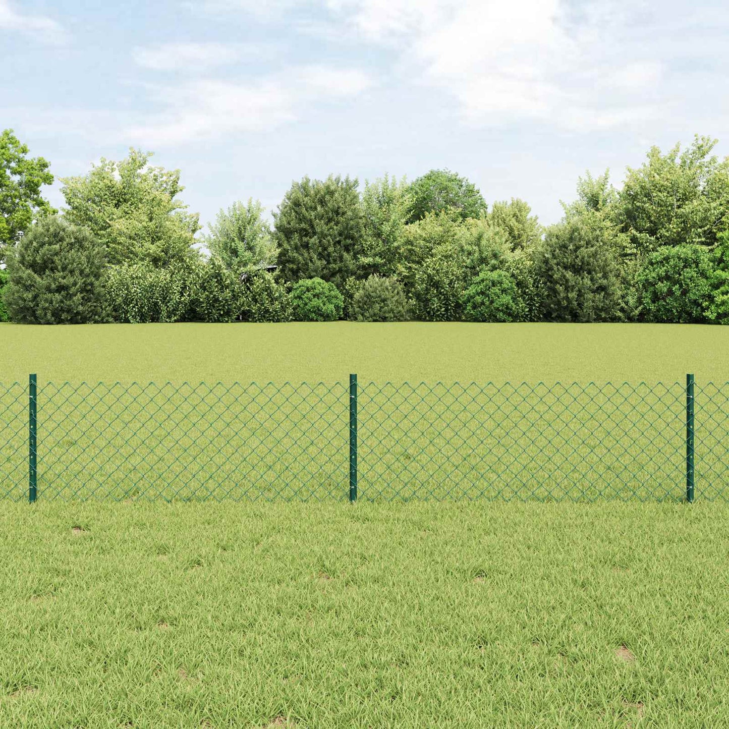 Recinzione con Posto Verde 0,4 x 10 m Acciaio e PVC