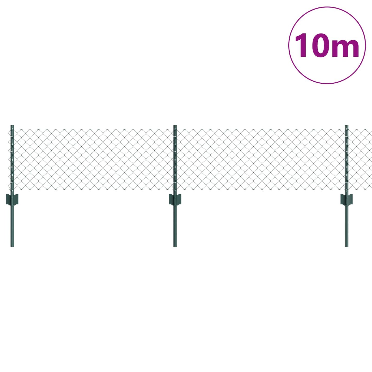 Recinzione con Posto Verde 0,4 x 10 m Acciaio e PVC