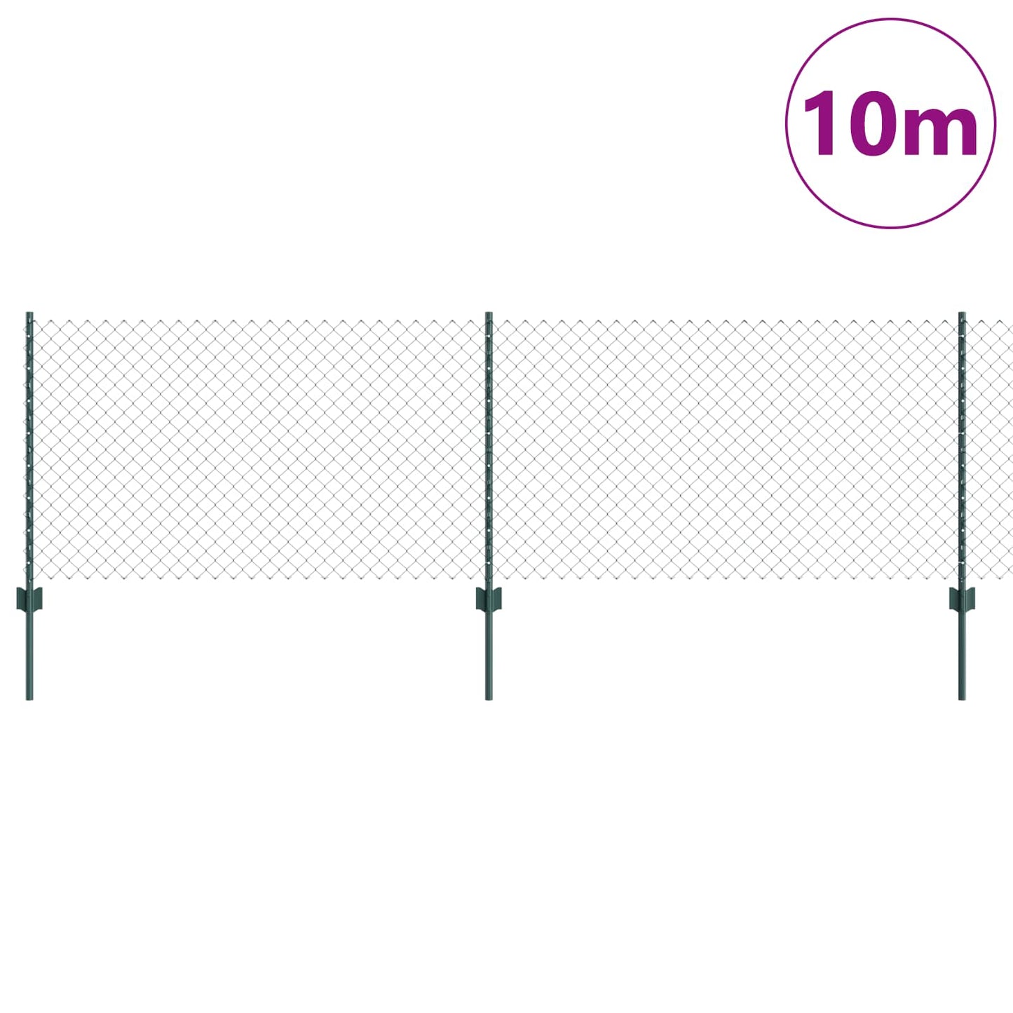 Recinzione con Posto Verde 0,8 x 10 m Acciaio e PVC