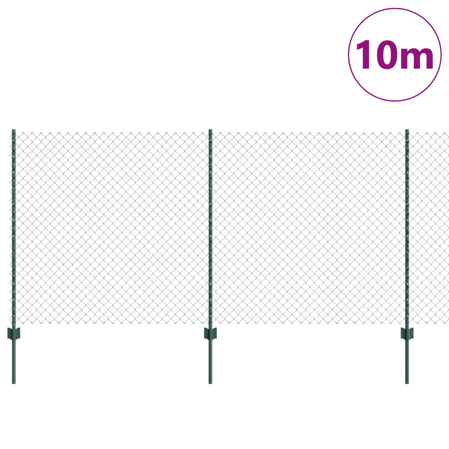 Recinzione con Posto Verde 1,2 x 10 m Acciaio e PVC