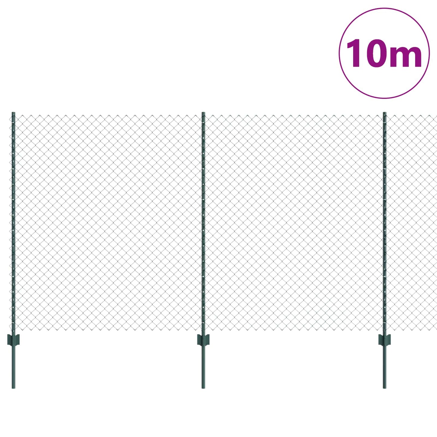 Recinzione con Posto Verde 1,4 x 10 m Acciaio e PVC