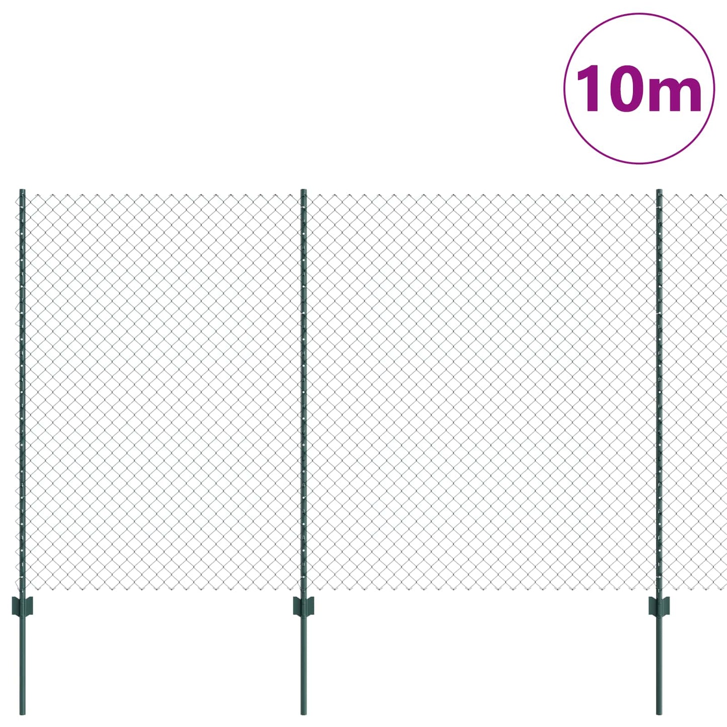 Recinzione con Posto Verde 1,6 x 10 m Acciaio e PVC