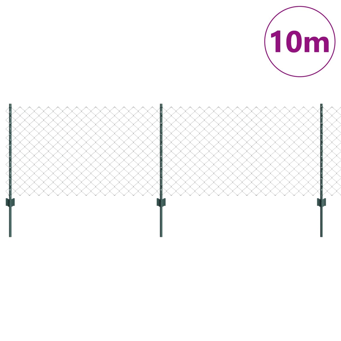 Recinzione con Posto Verde 0,8 x 10 m Acciaio e PVC