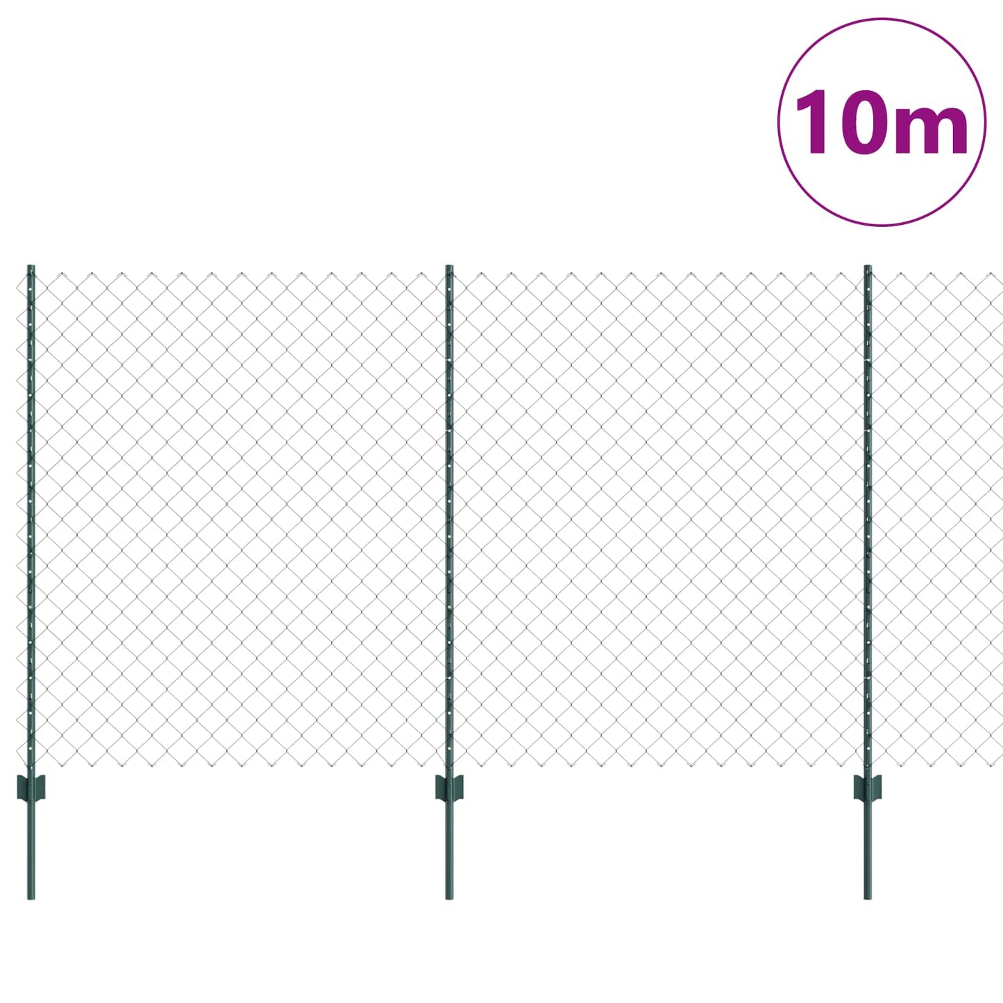 Recinzione con Posto Verde 1,4 x 10 m Acciaio e PVC