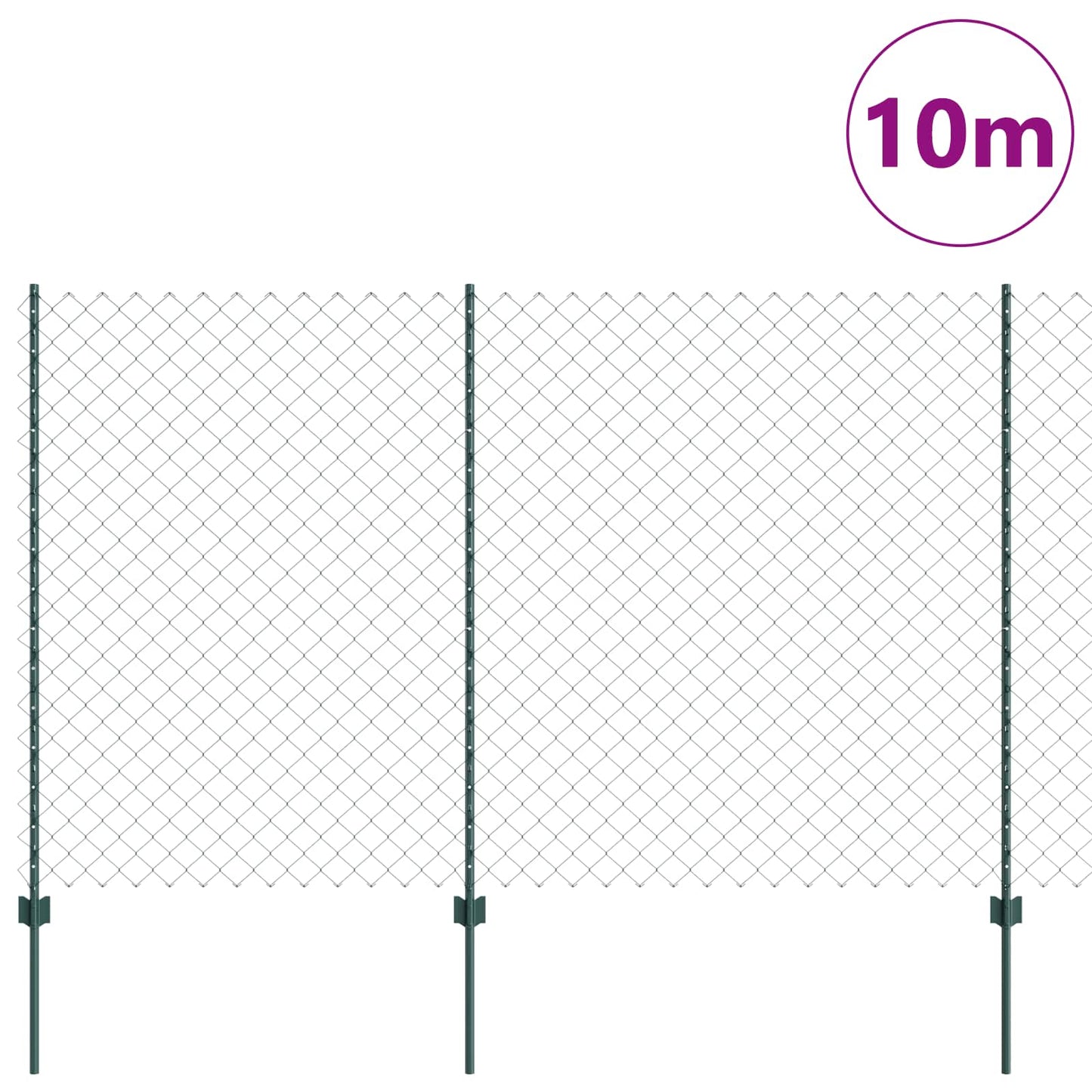 Recinzione con Posto Verde 1,6 x 10 m Acciaio e PVC