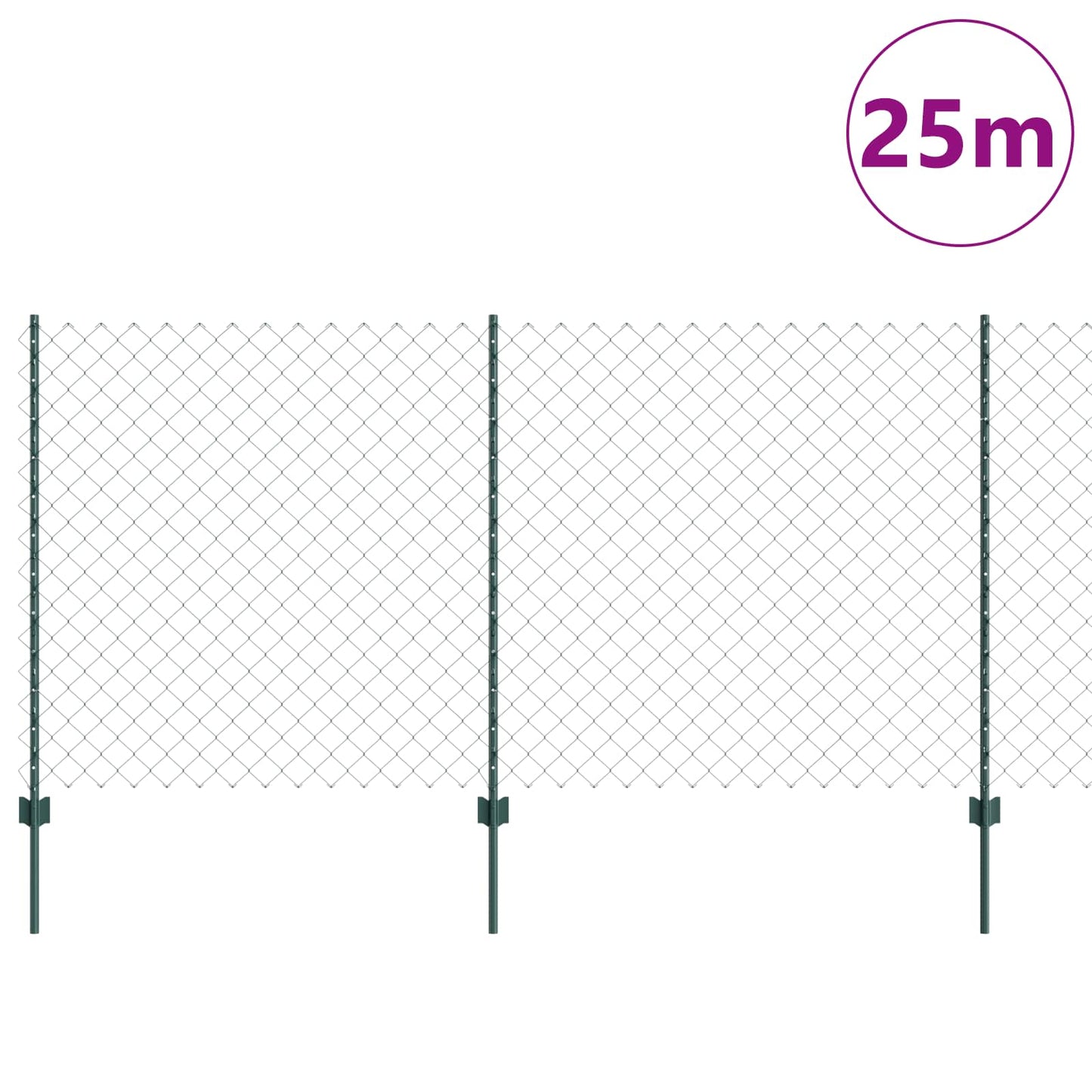 Recinzione con Posto Verde 1,2 x 25 m Acciaio e PVC