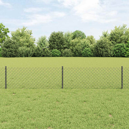Recinzione con Posto Grigio 0,4 x 10 m Acciaio e PVC
