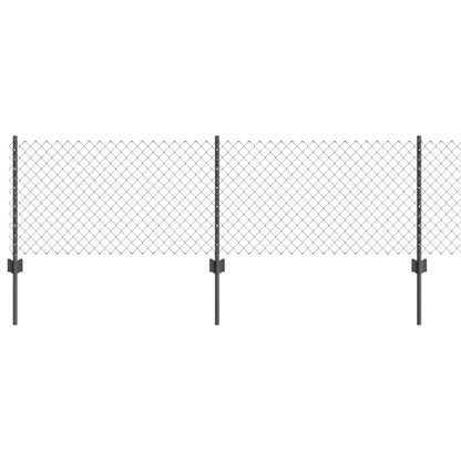 Recinzione con Posto Grigio 0,6 x 10 m Acciaio e PVC