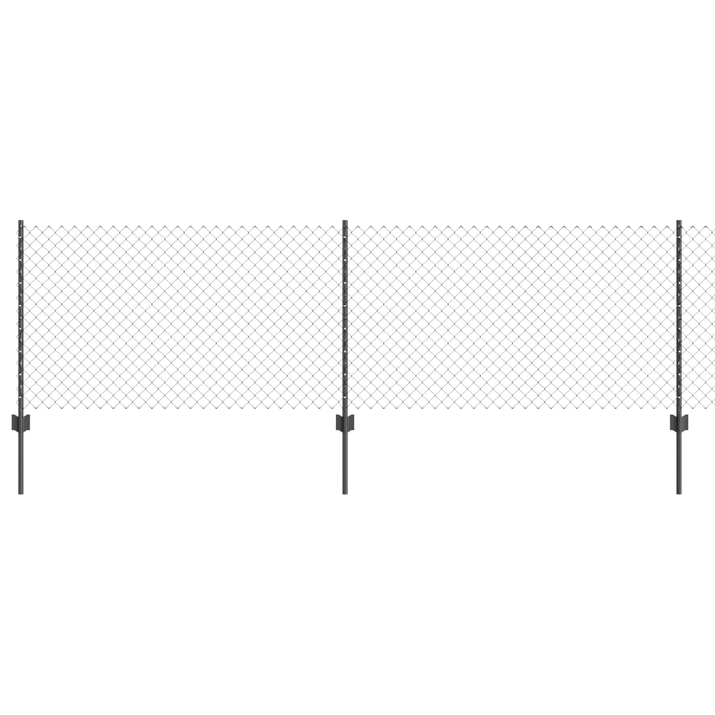 Recinzione con Posto Grigio 0,8 x 10 m Acciaio e PVC