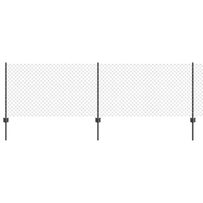 Recinzione con Posto Grigio 0,8 x 10 m Acciaio e PVC