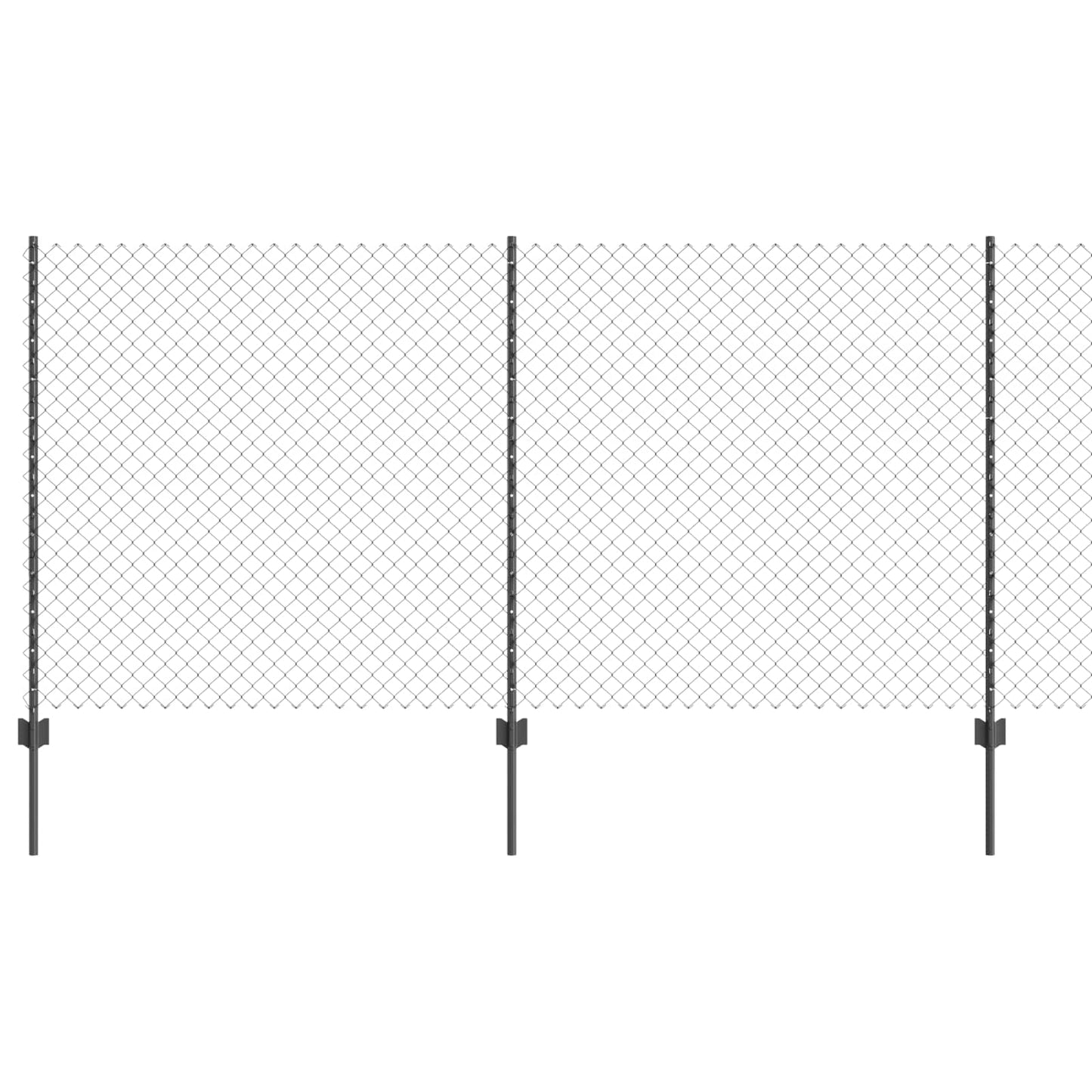 Recinzione con Posto Grigio 1,2 x 10 m Acciaio e PVC