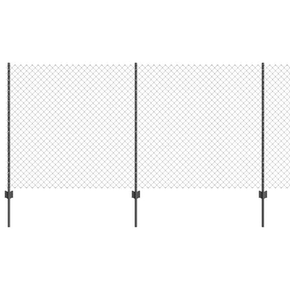 Recinzione con Posto Grigio 1,2 x 10 m Acciaio e PVC