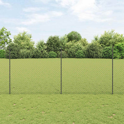 Recinzione con Posto Grigio 1,4 x 10 m Acciaio e PVC