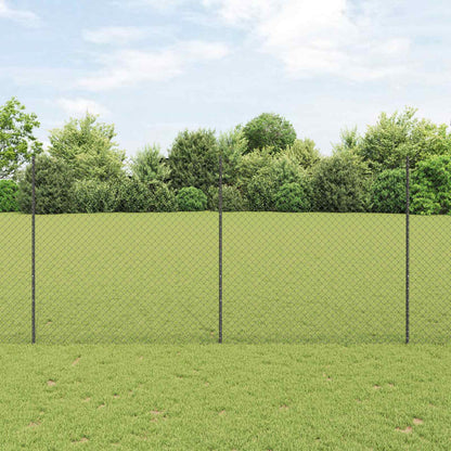Recinzione con Posto Grigio 1,5 x 10 m Acciaio e PVC