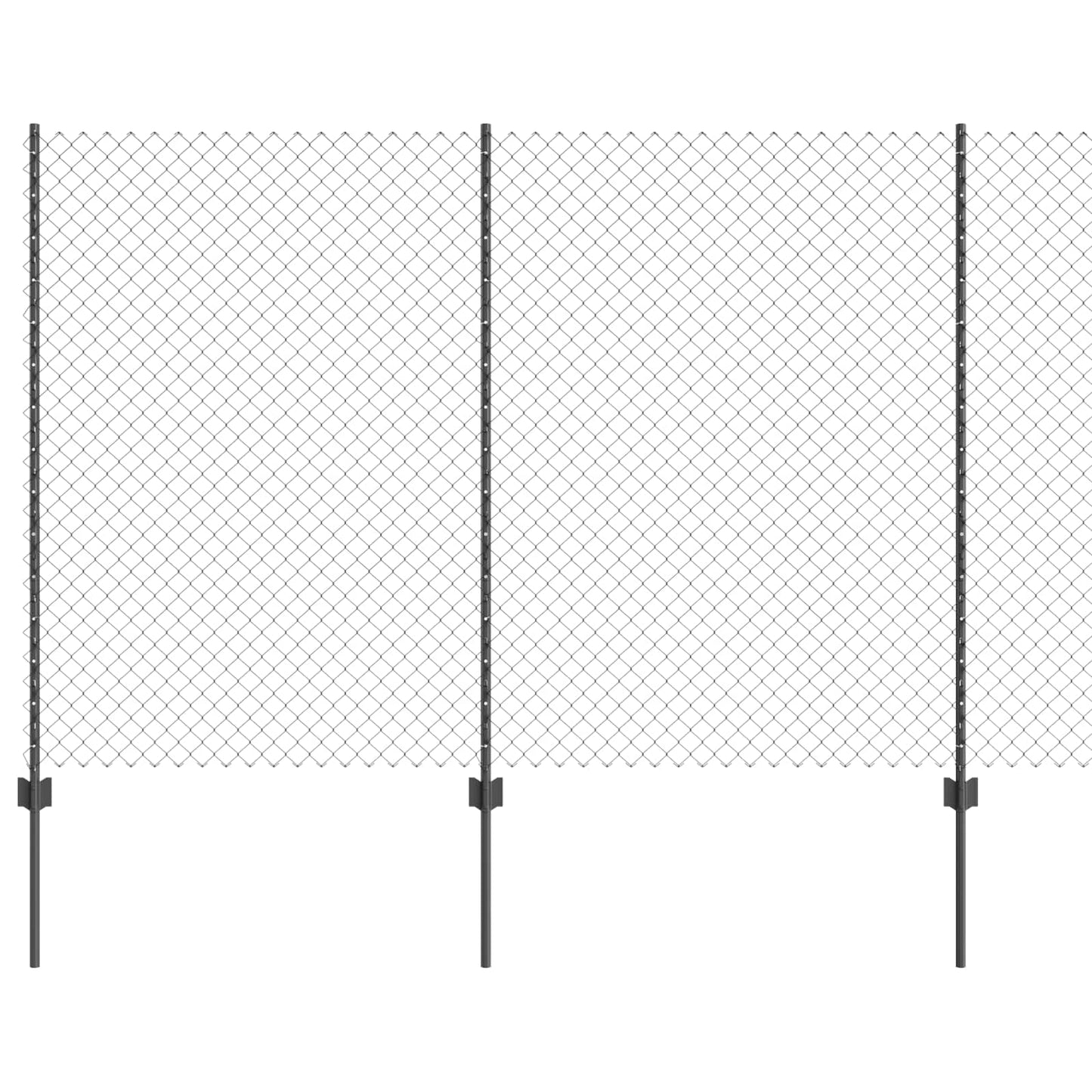 Recinzione con Posto Grigio 1,5 x 10 m Acciaio e PVC