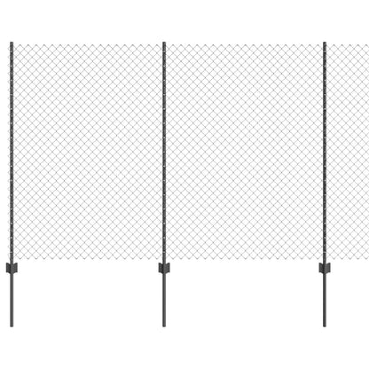 Recinzione con Posto Grigio 1,5 x 10 m Acciaio e PVC