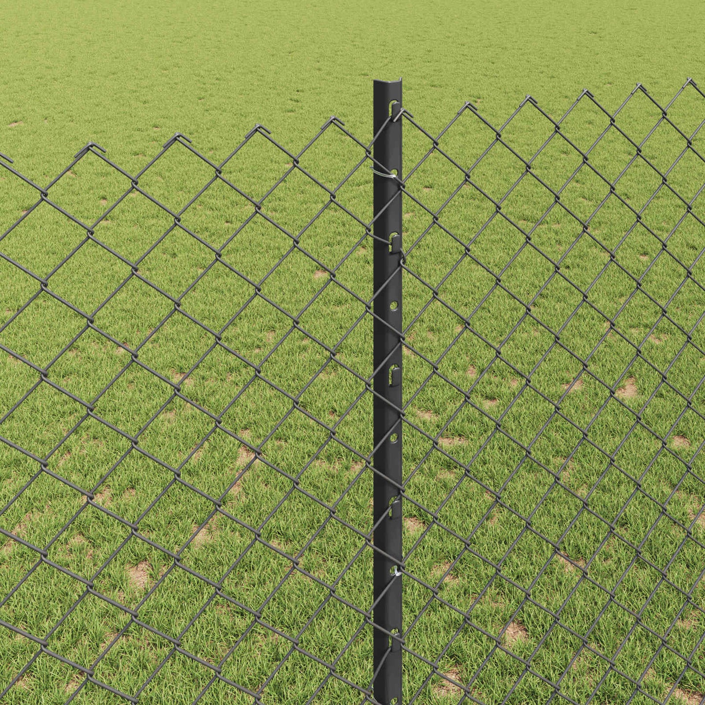 Recinzione con Posto Grigio 1,6 x 10 m Acciaio e PVC