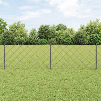 Recinzione con Posto Grigio 0,6 x 10 m Acciaio e PVC