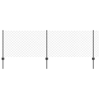 Recinzione con Posto Grigio 0,8 x 10 m Acciaio e PVC