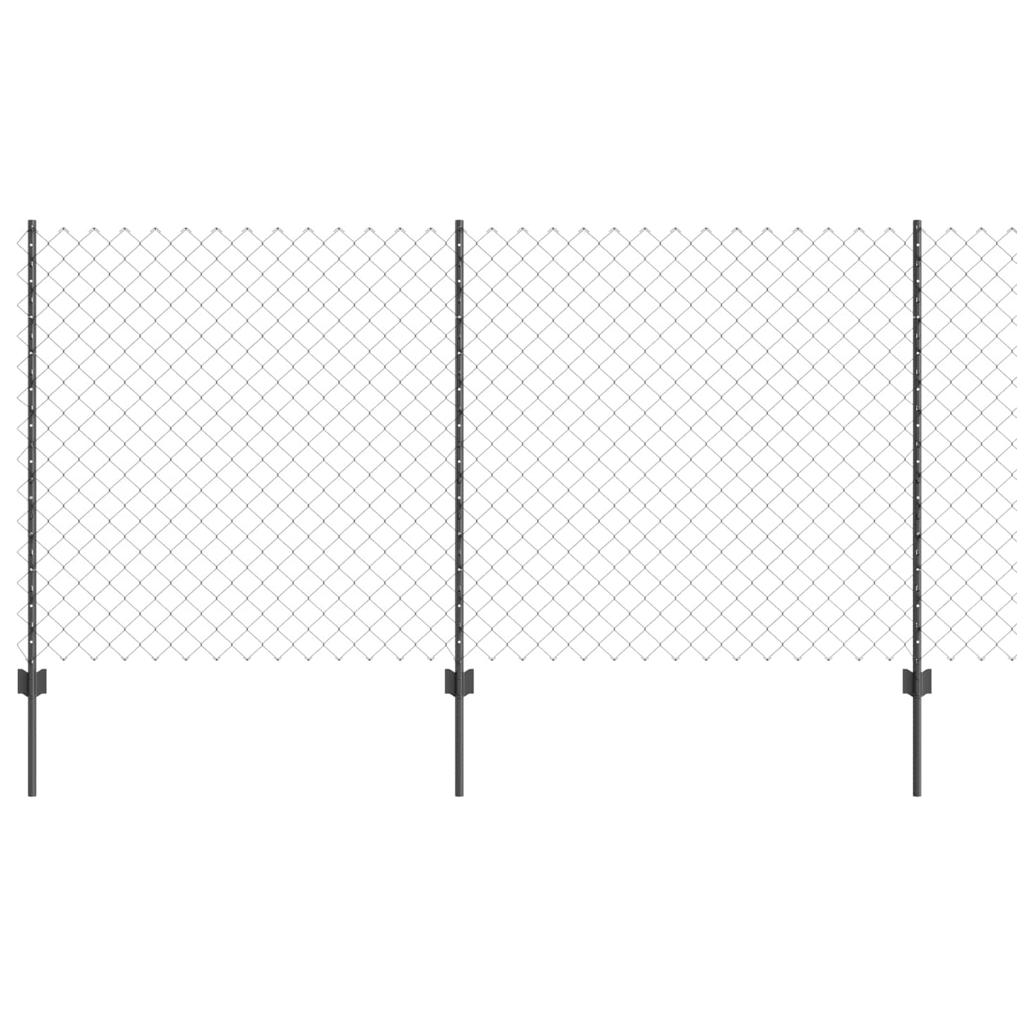 Recinzione con Posto Grigio 1,2 x 10 m Acciaio e PVC