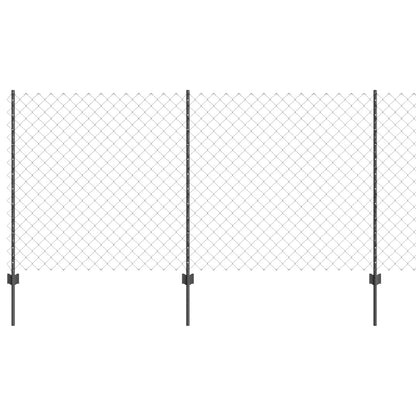Recinzione con Posto Grigio 1,2 x 10 m Acciaio e PVC