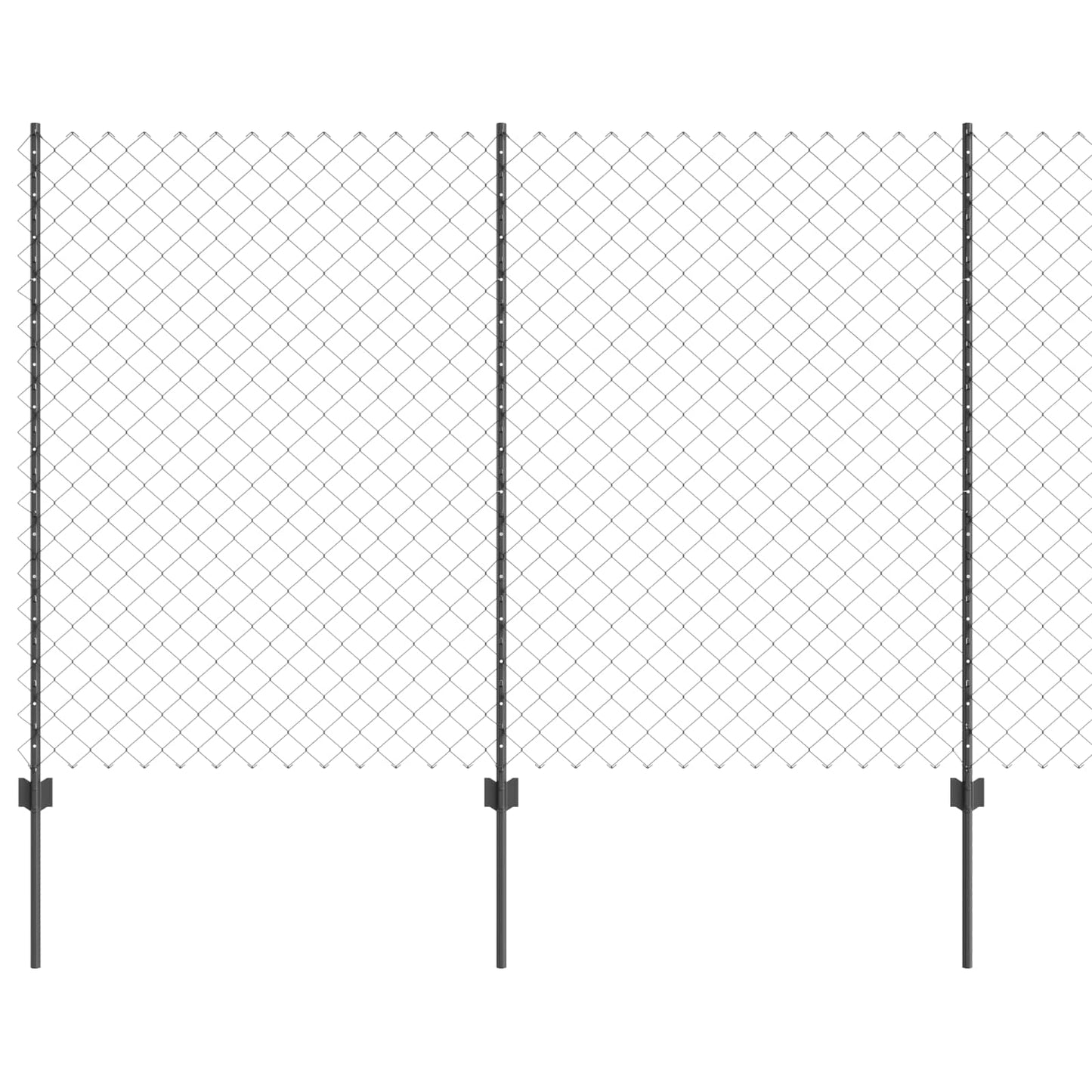 Recinzione con Posto Grigio 1,6 x 10 m Acciaio e PVC
