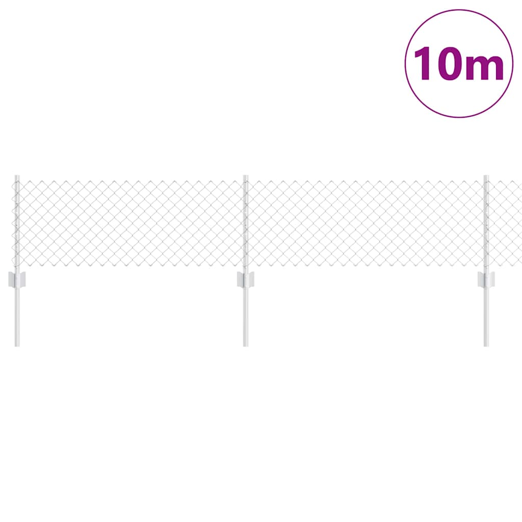 Recinzione con Posto Argento 0,4 x 10 m Acciaio