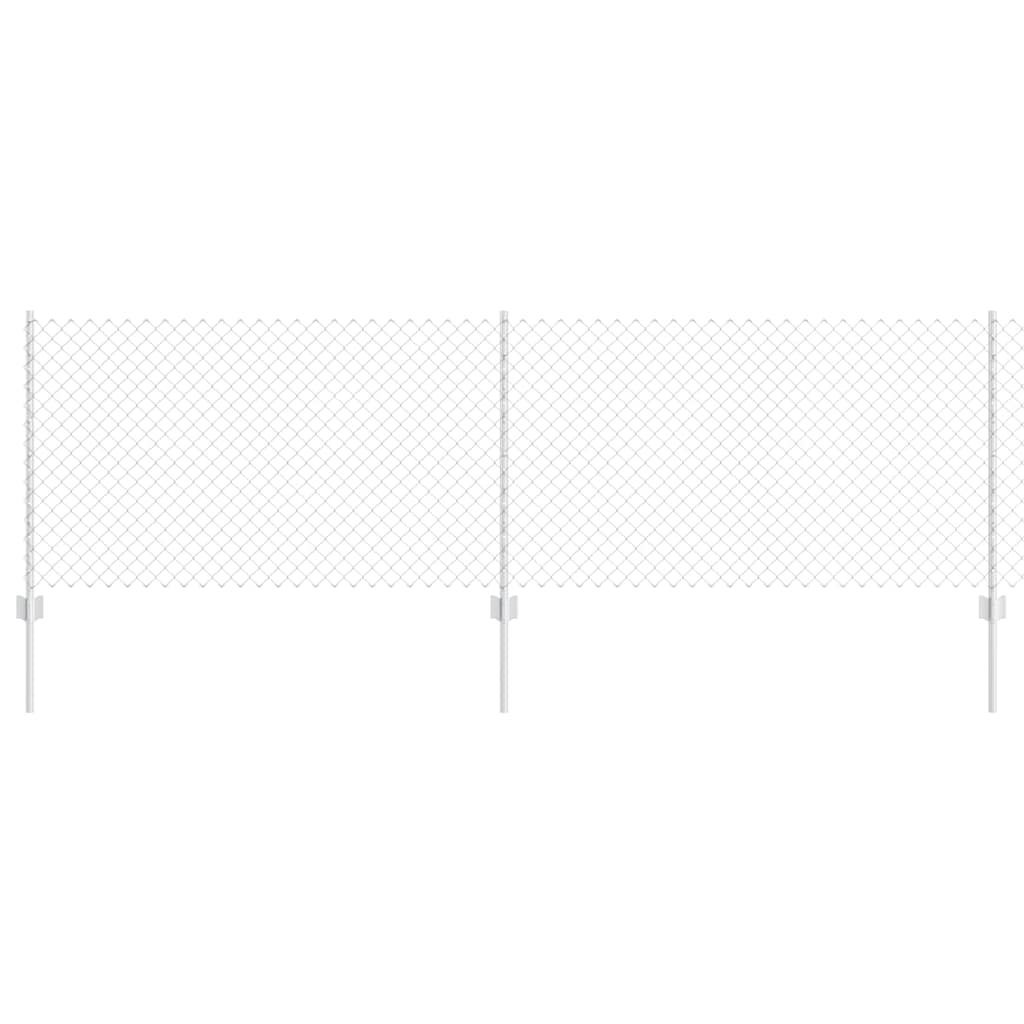 Recinzione con Posto Argento 0,8 x 10 m Acciaio
