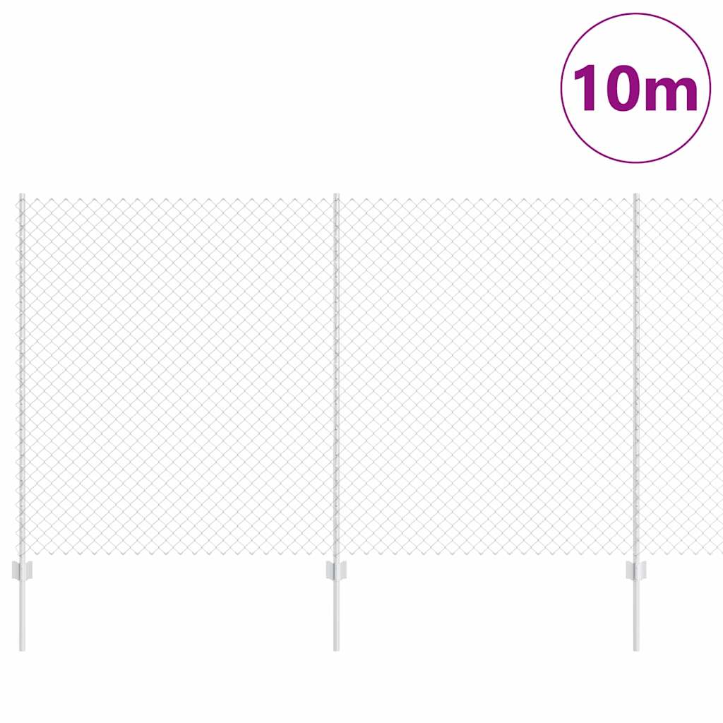 Recinzione con Posto Argento 1,4 x 10 m Acciaio