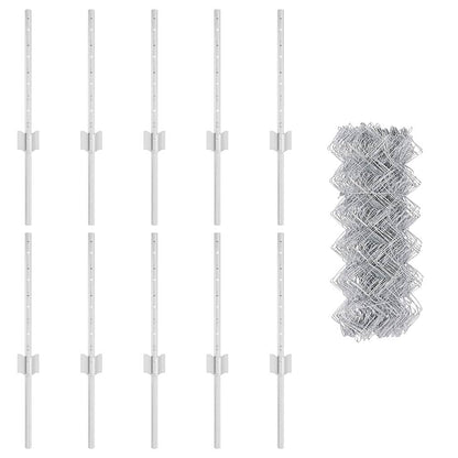 Recinzione con Posto Argento 0,4 x 10 m Acciaio