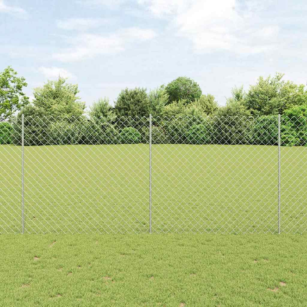 Recinzione con Posto Argento 1,4 x 10 m Acciaio