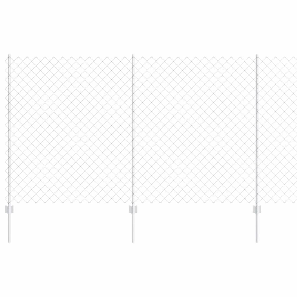 Recinzione con Posto Argento 1,4 x 10 m Acciaio