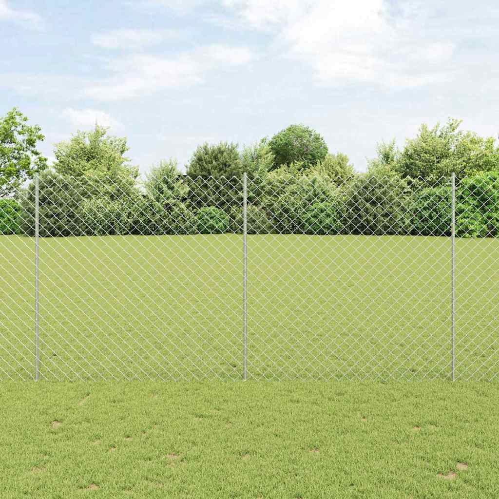 Recinzione con Posto Argento 1,5 x 10 m Acciaio