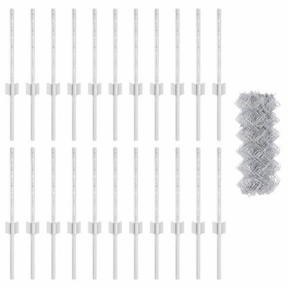 Recinzione con Posto Argento 0,4 x 25 m Acciaio
