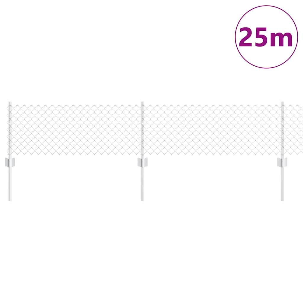 Recinzione con Posto Argento 0,4 x 25 m Acciaio