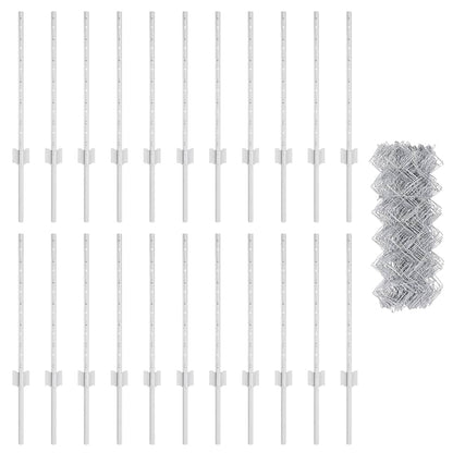 Recinzione con Posto Argento 0,6 x 25 m Acciaio